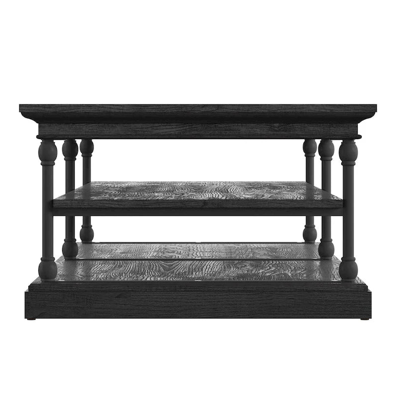Table basse avec étagère de rangement