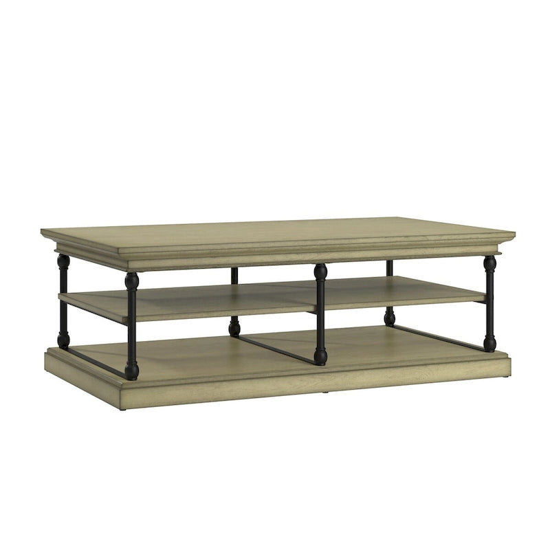 Table basse avec étagère de rangement