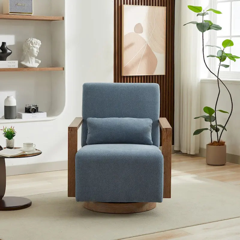 Fauteuil de salon pivotant moderne et rembourré