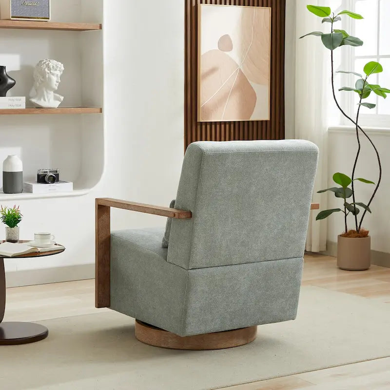 Fauteuil de salon pivotant moderne et rembourré