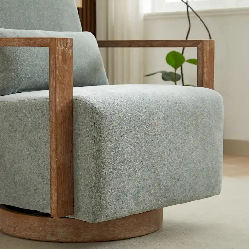 Fauteuil de salon pivotant moderne et rembourré