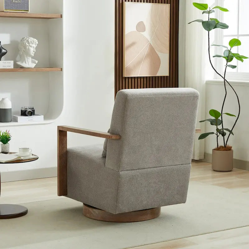Fauteuil de salon pivotant moderne et rembourré
