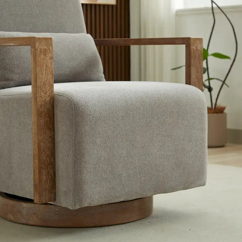Fauteuil de salon pivotant moderne et rembourré