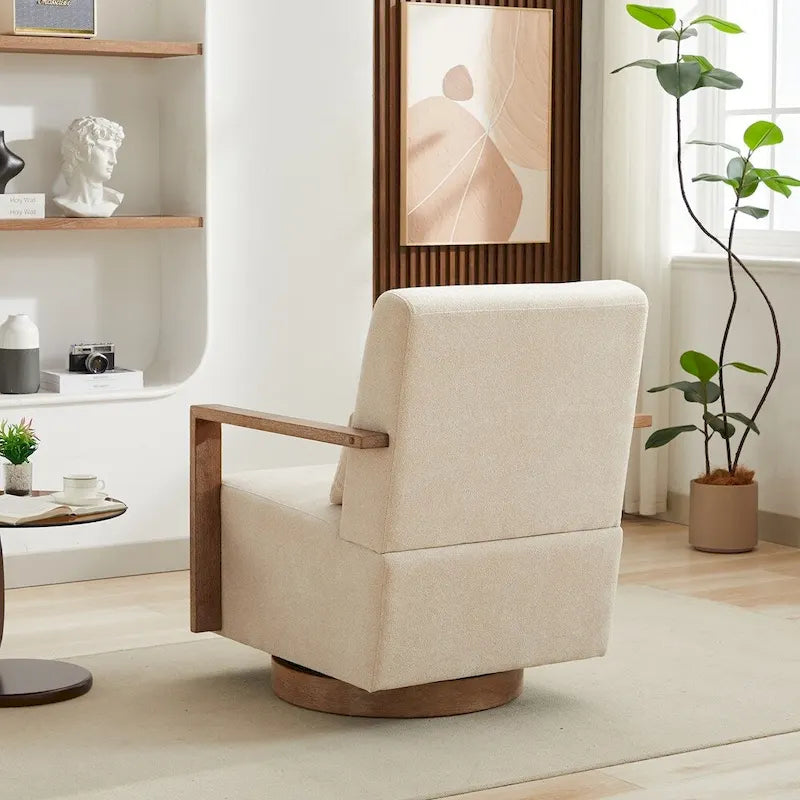 Fauteuil de salon pivotant moderne et rembourré