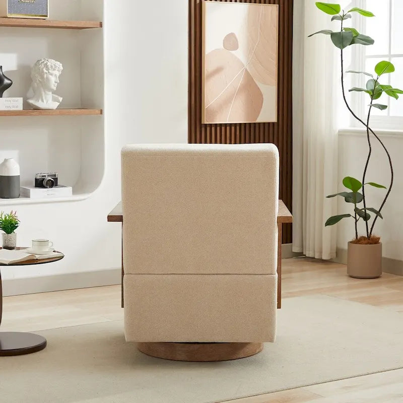 Fauteuil de salon pivotant moderne et rembourré