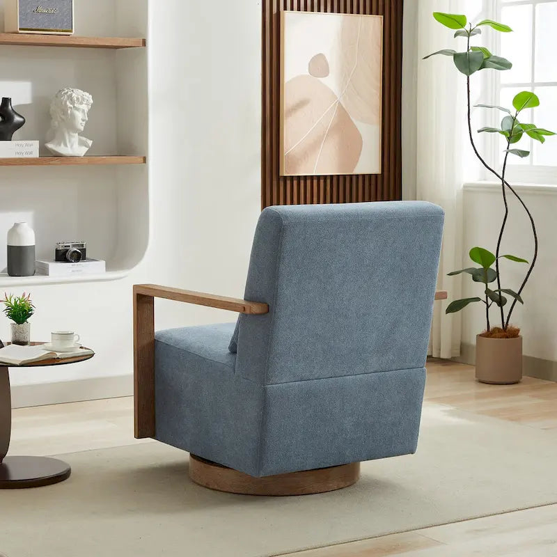 Fauteuil de salon pivotant moderne et rembourré