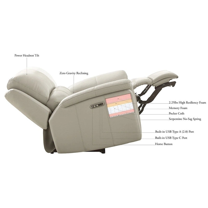 Fauteuil inclinable électrique zéro gravité et canapé en cuir véritable de première qualité avec appuie-tête