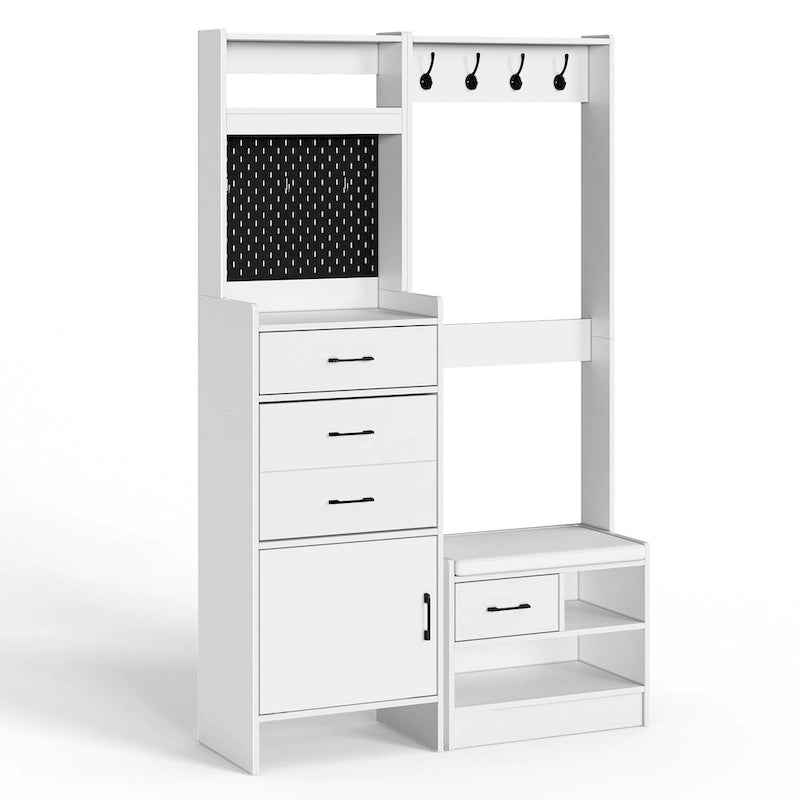Porte-manteau, avec banc et meuble à chaussures