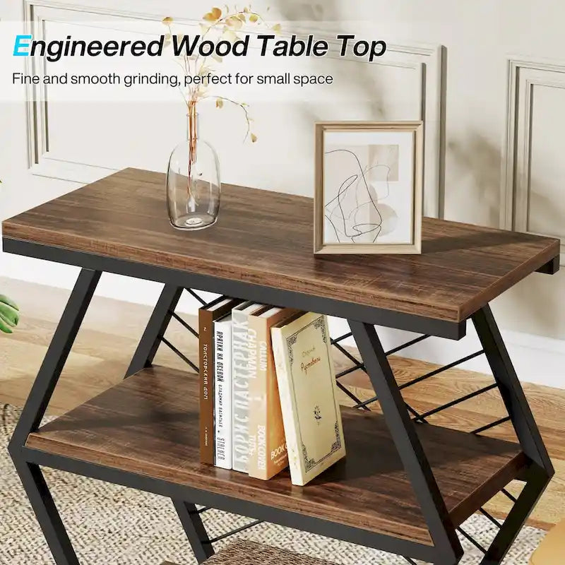 Table d'appoint à trois niveaux en métal