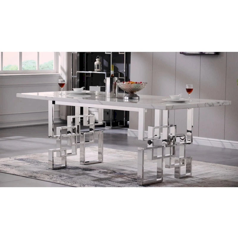 Table de salle à manger effet marbre