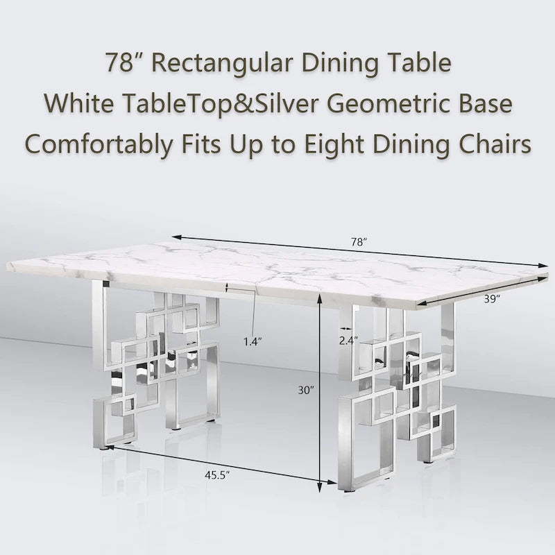 Table de salle à manger effet marbre