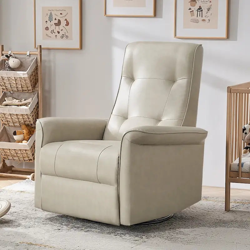 Fauteuil inclinable électrique pivotant moderne en similicuir