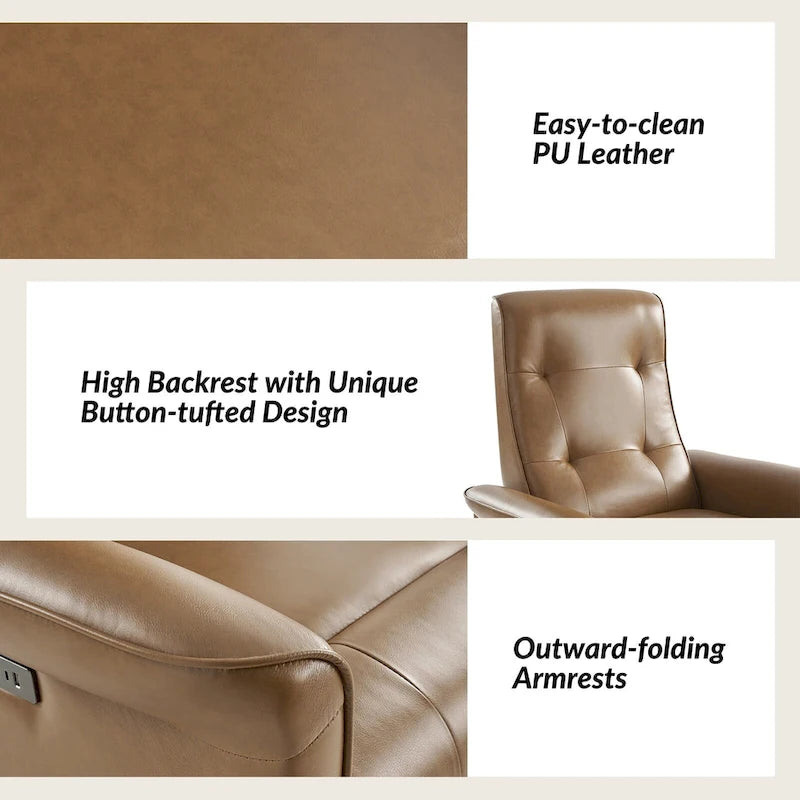 Fauteuil inclinable électrique pivotant moderne en similicuir
