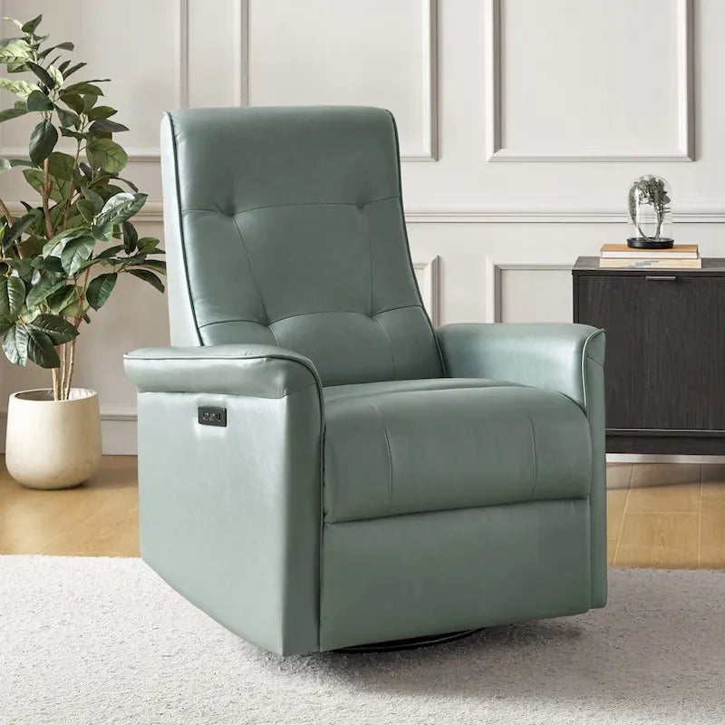 Fauteuil inclinable électrique pivotant moderne en similicuir