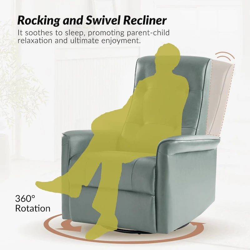 Fauteuil inclinable électrique pivotant moderne en similicuir