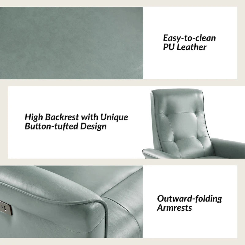 Fauteuil inclinable électrique pivotant moderne en similicuir
