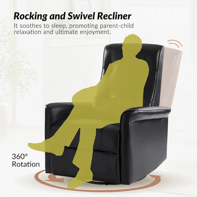 Fauteuil inclinable électrique pivotant moderne en similicuir