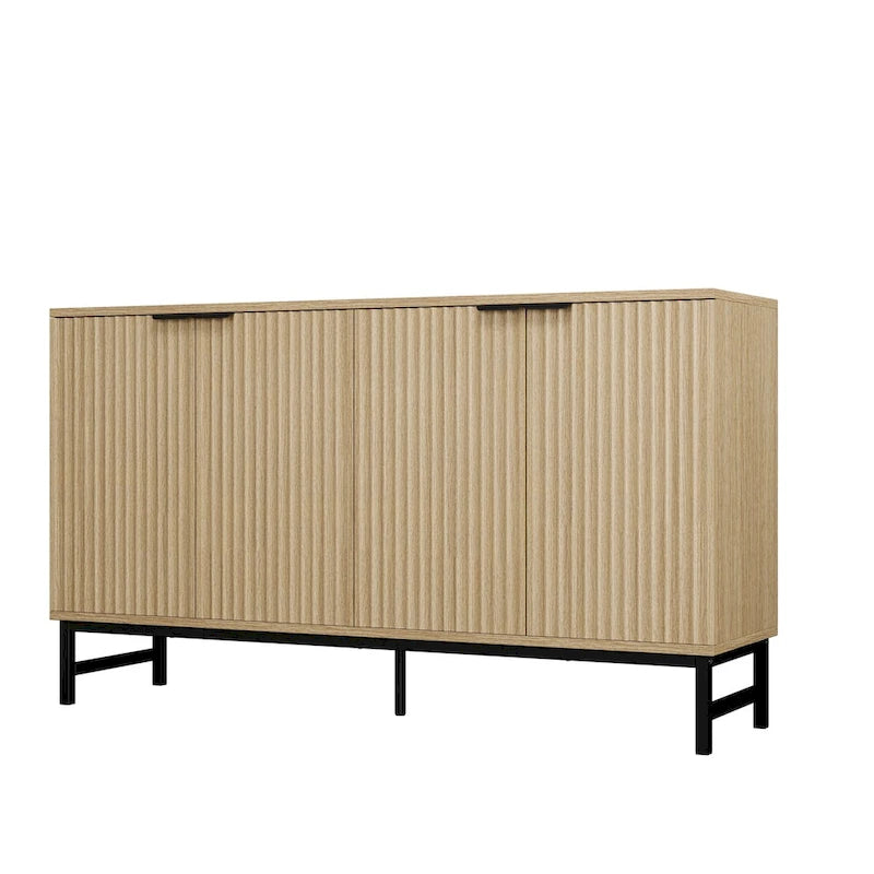 Bahut de cuisine avec portes à motifs ondulés