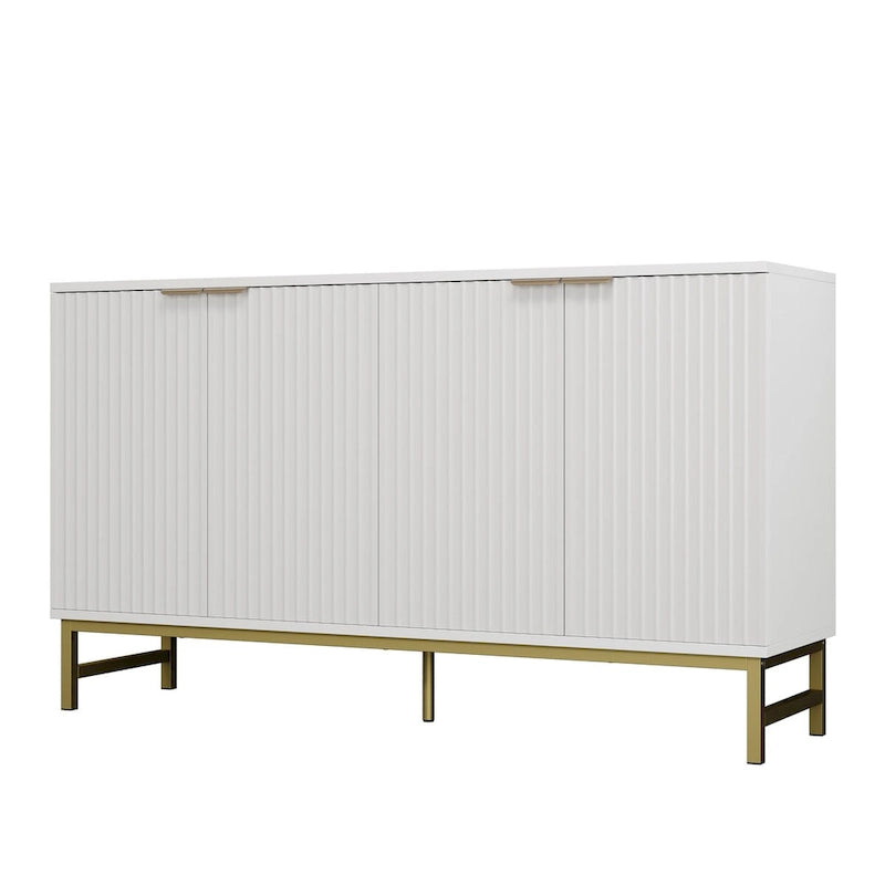 Bahut de cuisine avec portes à motifs ondulés