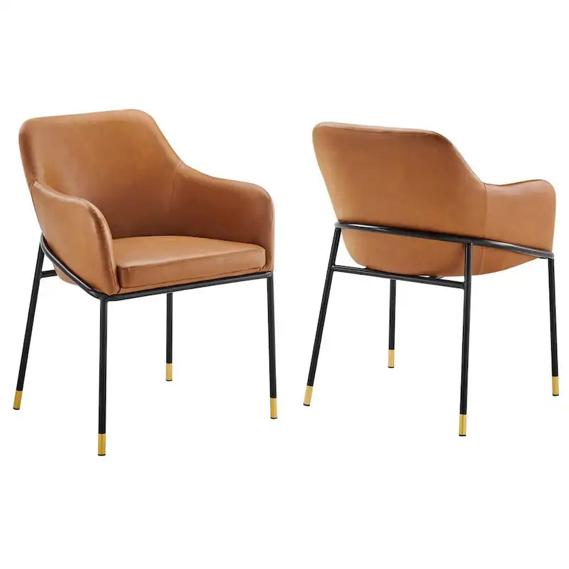 Ensemble de 2 chaises de salle à manger en cuir végétalien