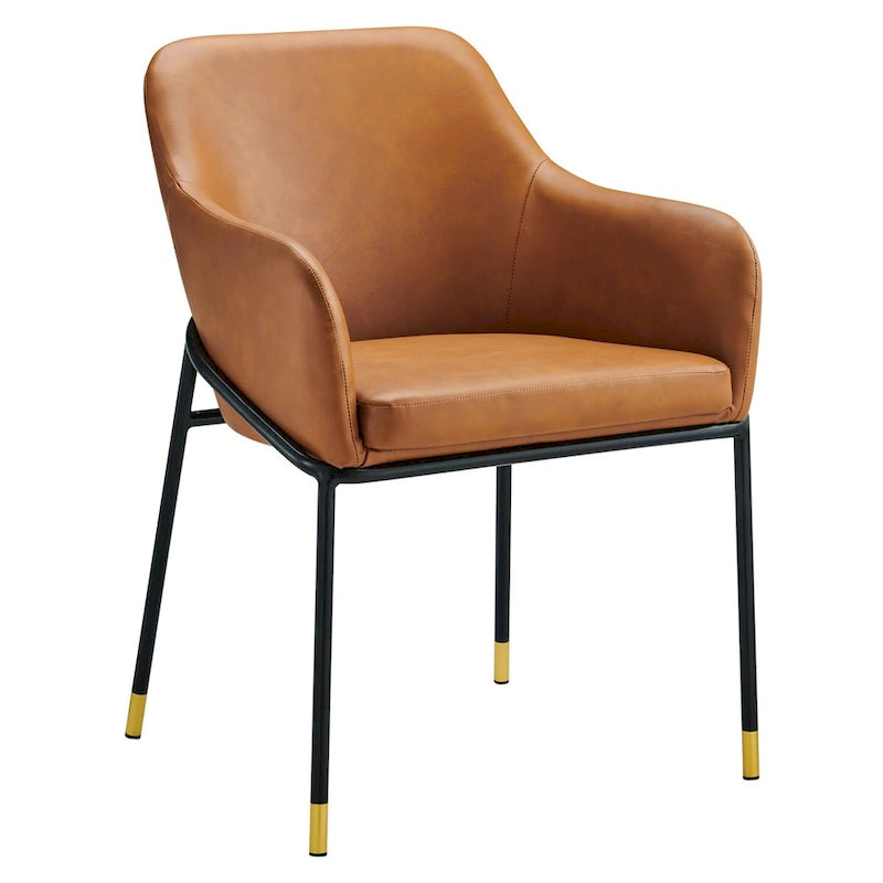 Ensemble de 2 chaises de salle à manger en cuir végétalien