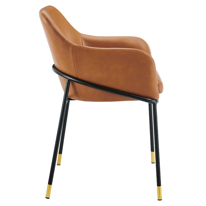 Ensemble de 2 chaises de salle à manger en cuir végétalien