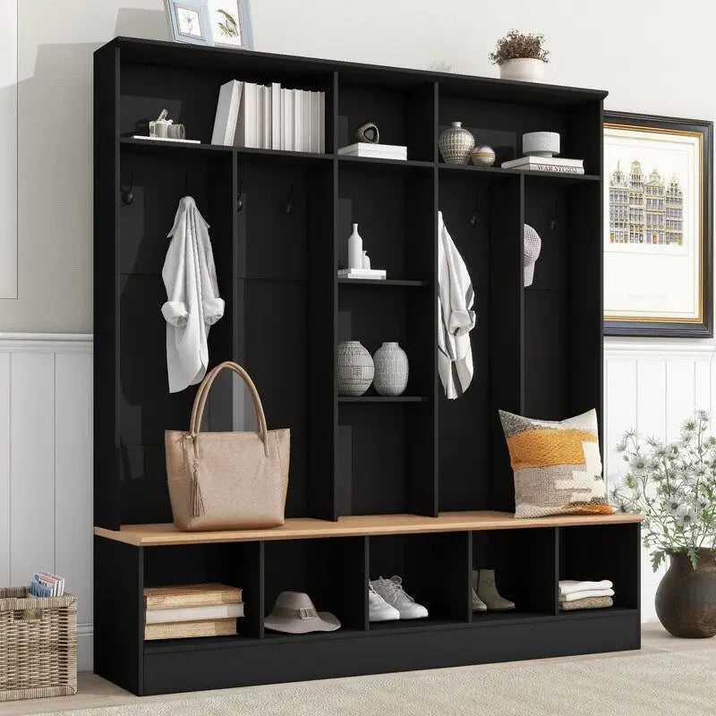Porte-manteau, banc de rangement