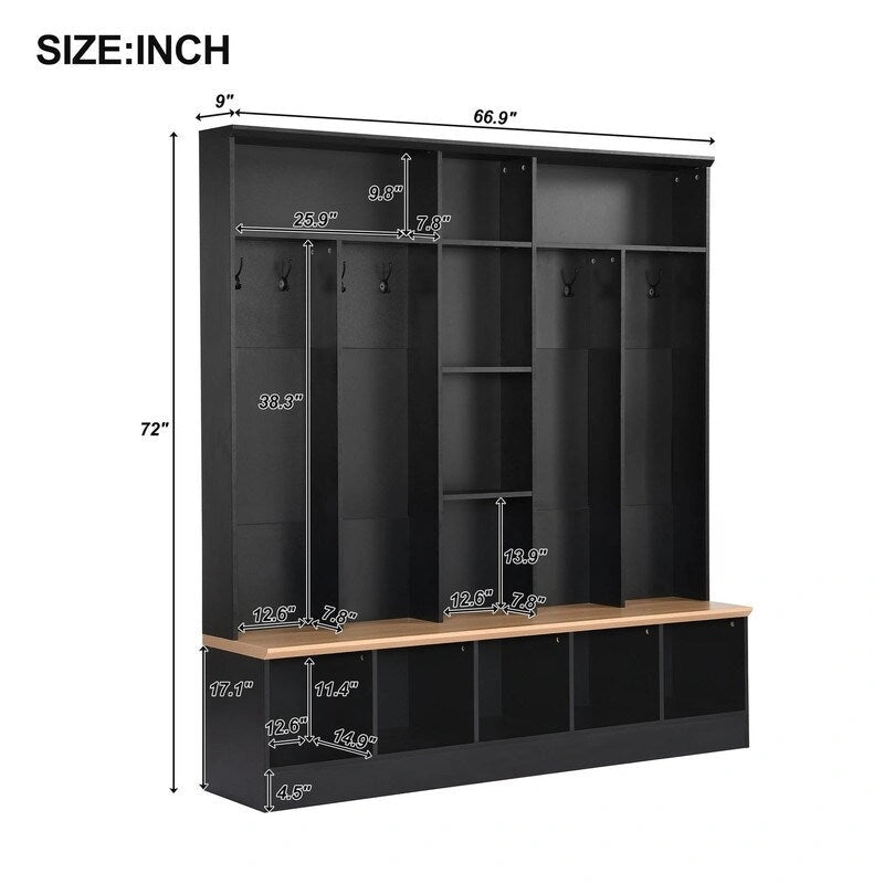 Porte-manteau, banc de rangement