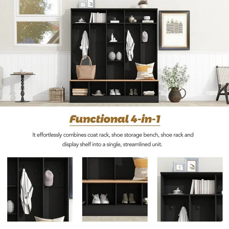 Porte-manteau, banc de rangement