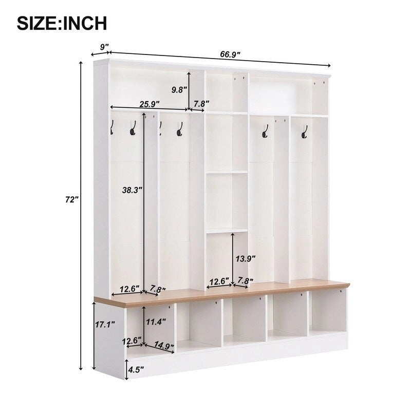 Porte-manteau, banc de rangement
