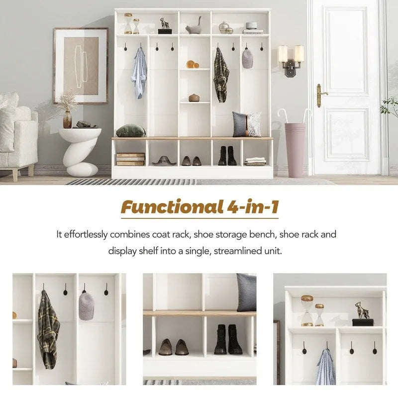 Porte-manteau, banc de rangement
