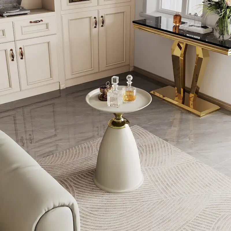 Table d'appoint ronde minimaliste pour petit espace